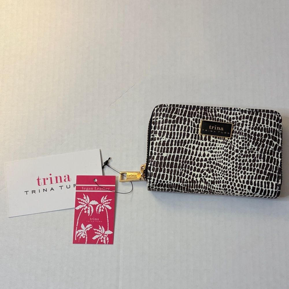 NWT Trina Turk Croco Zip Around Wallet Gift Boxed